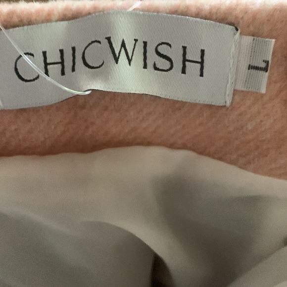 NWT Chic Wish WOOL-BLEND SKIRT PINK Size LARGE W 32” x L 25”. - Picture 5 of 5